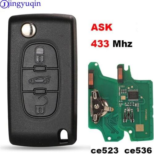 Jingyuqin 433Mhz ASK FSK Key For Peugeot 207 307 407 208 308 408 607 for CITROEN C1 C2 C3 C4 C5 Berlingo Picasso CE0523 Ce0536