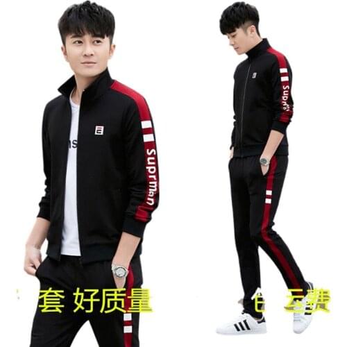 Mens sports leisure suit spring and autumn 2021 youth Korean trend sportswear three-piece suit