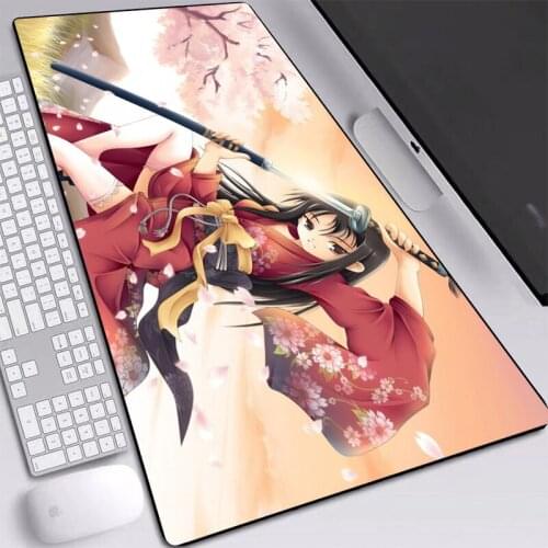 MRGBEST Anime Girl Samurai Printed Pads Gamer Soft Gaming Mouse Mats XL Gamer Personality Non-slip Table Pad Gamer Accessories