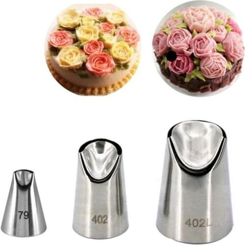 3pcs #79#402#402L Chrysanthemum Nozzles For Cake Decorating Tulip Pastry Nozzle Succulents Icing Piping Tips Bakeware Pastry