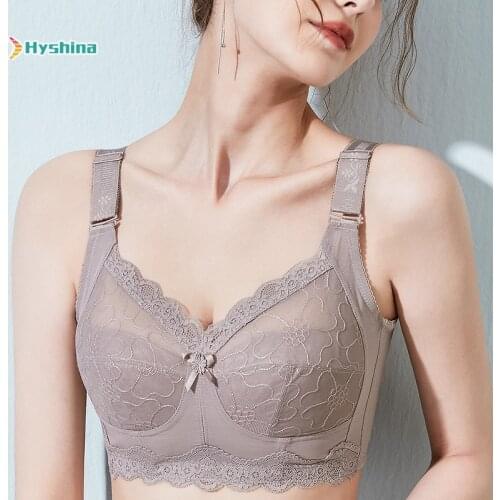 Underwear Womens Thin Large Chest Show Small Bra Ultra Thin Bra Without Steel Ring Large Size Full Cup Collection Breast Milk