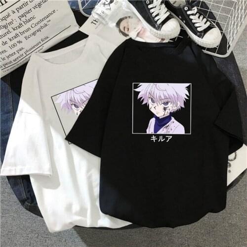 New Fashion Anime Hunter X Hunter Killua O Neck Hot Topic Tops Shirts T-shirt Stranger Things Print T-Shirts Original Top Tees