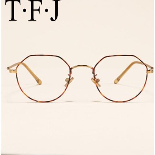 Men Eyeglasses Prescription Glasses Transparent Polygon Metal Frame Vintage Clear Glasses Women Eyeglasses Frame Oculos Grau