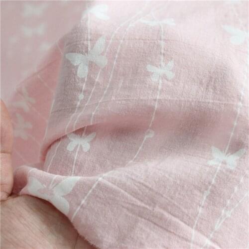 Pure Cotton Plain-colored Thin Cotton Fabric for Printing Cotton Crepe Printed with Small Pieces of Flowe