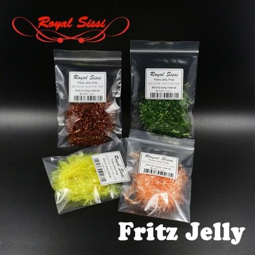 Royal Sissi 4meters fly tying trans jelly fritz less dense flash chenile fritz blob fly tying material for Pike bass fly pattern