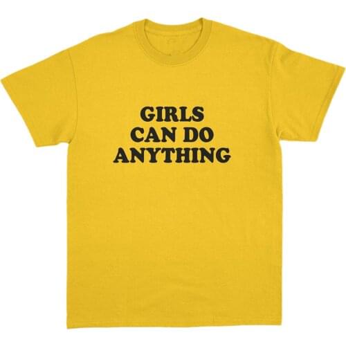 Feminist Shirt Girls Can Do Anything Summer TShirt Casual Cotton Girl Power GRL PWR Girl Gang Future is Female Symbol Goddess
