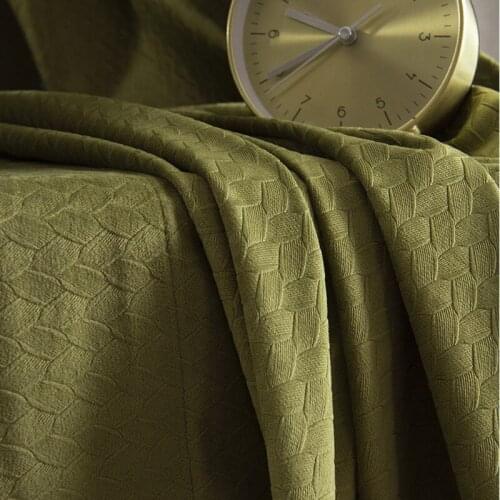 Nordic Texture Curtains for Living Dining Room Bedroom Velvet Light Luxury Flannel Olive Green Simple Velvet High-end Curtains