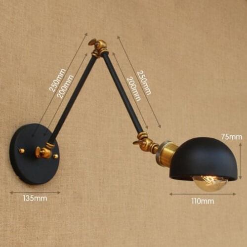 Warehouse Retro Industrial wall light fixtures for Corridor Staircase Balcony American style Loft black metal wall lamp Bar lamp