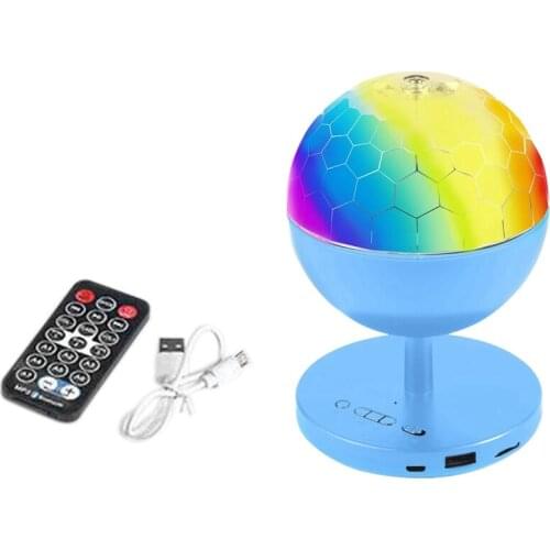 Party Lights Rotating Disco Ball, Sound Activated 7 Colors Dj Lamp With Remote Control And Bluetooth Speaker