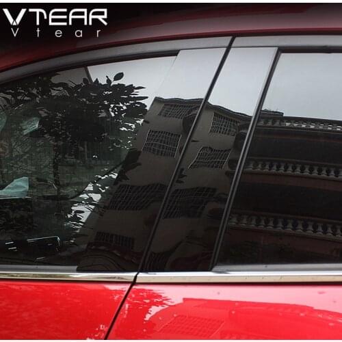 Vtear For Mazda 3 Axela 2014-2018 car window BC column sticker trim mirror reflection panel Exterior accessories hatchback sedan