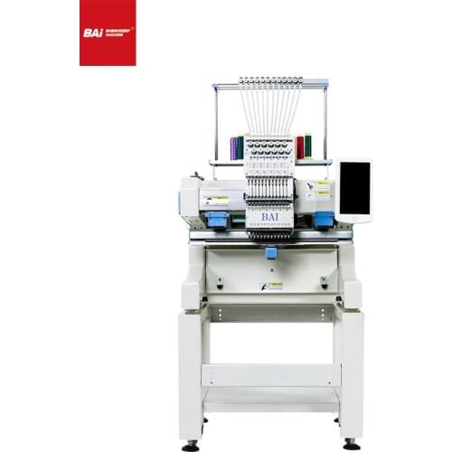 Bai Single Head 12/15 Needles High Speed Computerized Multifunctional Hat And Shirt Flat Embroidery Machine