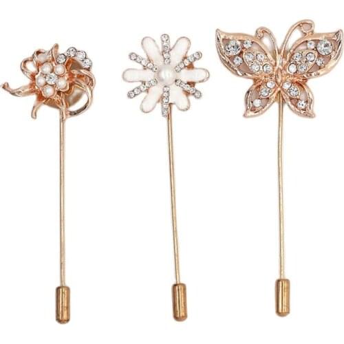 Fashion Pins Woman/Girl Imitation Pearl Brooch Classic Gold Brooch Accessories Simple Double Pearls Brooch Decoration XZ09-J