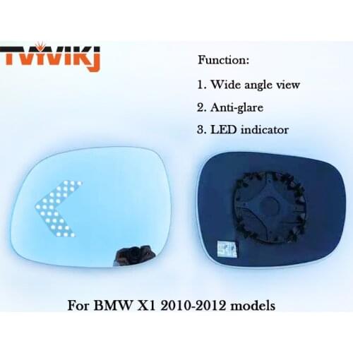 1 pair Side rearview mirror blue glass lens with LED Indicator For BMW X1 X3 2010-2013 Wide view Anti glare door mirror