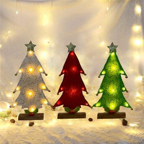 1Pc Christmas Tree Desktop LED Lamp Decorative Bedside Mini Nightlight Home Bedroom Ornament
