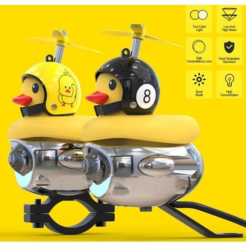 12-80V Motorcycle LED Headlight Spot Light With Yellow Duck High Low Beam Light Lamp Bulb Auxiliary Light