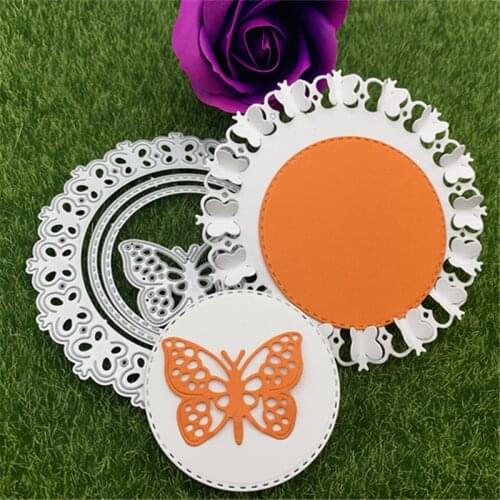 3D butterfly frame round Metal Cutting Dies Scrapbooking Embossing Cut Stencil DIY Christmas Decorative Handmade Card Mold
