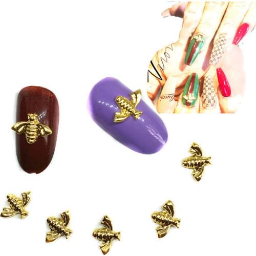 40Pcs Bee Nail Art Decorations 3d Kawaii Animal Charms Dekors Bling Insects Nailart Supplies Metal Ornaments On The Nails Design