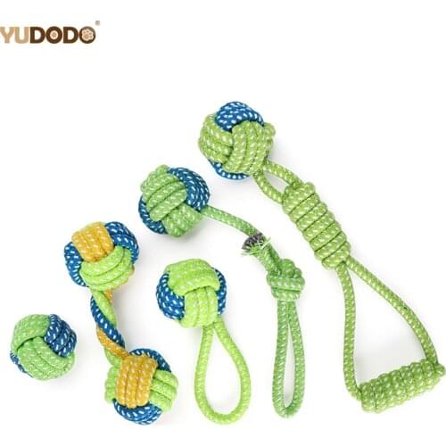 5pcs Cotton Rope Dog Toys For Puppy Cats Teeth Cleaning Bite Resistant Pet Playing Ball Funny Dogs Chew Toy