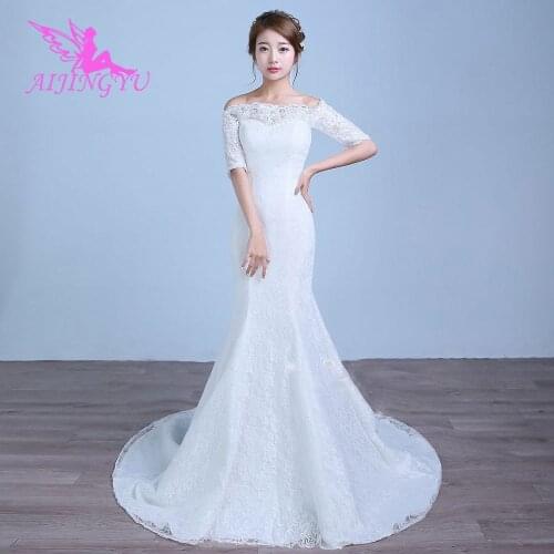 AIJINGYU Dress Crystal Gowns America Romantic Bridal Whites Queen 2021 Cheap Gorgeous Wedding Dresses
