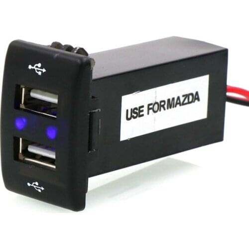 Dual USB Car Charger 5V 2.1A Dual USB Interface Power Socket for Smart phone for ipad for iphone Use for Mazda