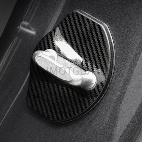 For Tesla Model 3 Car Door Lock Protection Cover Trim Black Color 4Pcs