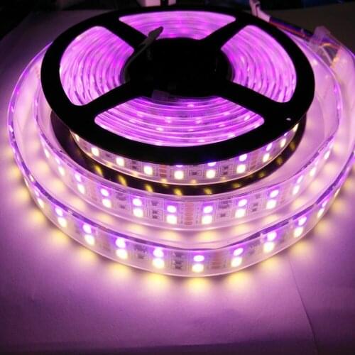 Double row 600LED, FREE DHL 50m/lot 5050 RGBW LED strip,RGB+WW/RGB+CW DC12V IP67 sillicon tube waterproof LED strip 120LED/m