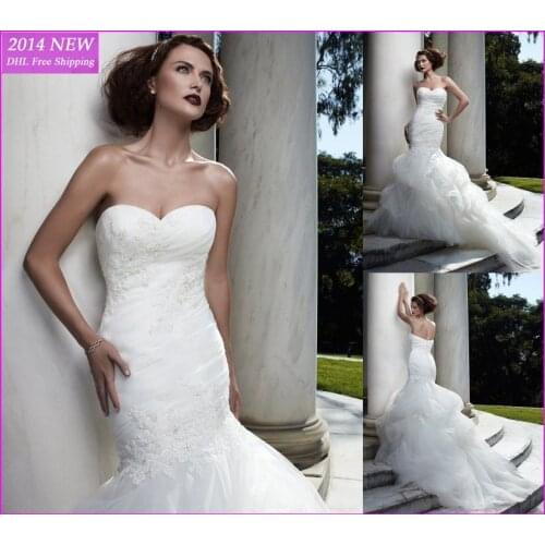 Novo elegante sweetheart ruched sereia organza branca vestidos de noiva marfim vestido de noiva personalizado wedding dresses