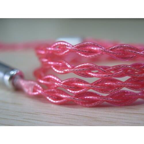 F74(4) 4-Strand Braided 5N OCC Silver-Plated Copper Twisted Wth Silver-Plated Foil Wire Upgrade Finished Cable 3.5mm to 0.78mm