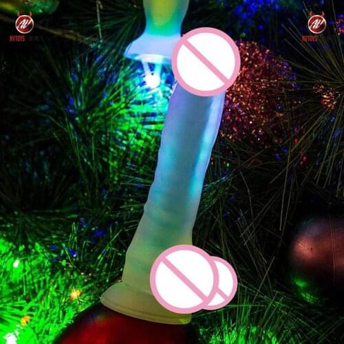 7 inch Lumineux soft Silicone dildo huge Double-deck craft dildo with Strong Suction Cup hand free Erotic toy Sex Toy for women
