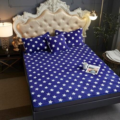 Flannel Velvet Bed Mat Soft Comfortable Pad Mat Sheets Anti-mite Twin Full Queen King Size Bedclothes Mattress Cover