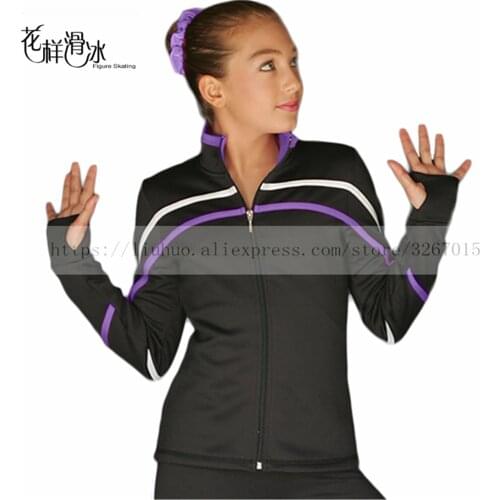 Figure Skating Fleece Jacket Womens / Girls' Ice Skating Tracksuit / Jacket Purple / Sky Blue / Red Spandex Stretchy Practise
