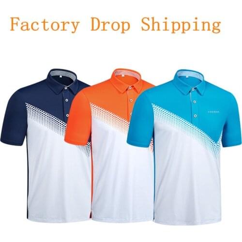Fashion Color Contrasted Quick Dry Summer Golf Shirts Mens Short Sleeve T-Shirt Sportswear Breathable Training Golf Clothes Top