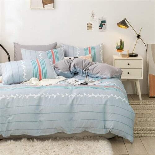 Blue Stripes Bedding set,240x210 Duvet Cover Set With Pillowcase, 150x200 Quilt Cover,King Size Blanket Cover,Gray Bed Cover