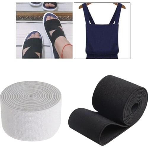 17.5 Yards Wide Flat Elastic Band For Trousers Sewing Clothing DIY 2 Rolls