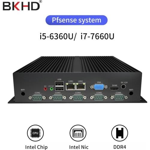 BKHD I7 7600U I5 Mini industrial control computer Mini mainframe 6 serial port Gigabit network port advertising fanless machine