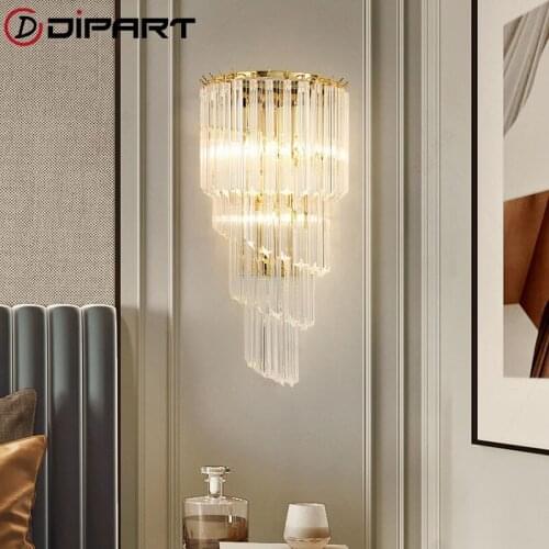 Minimalist Wall Lamps Crystal Gold Indoor Light For Living Room Bedroom Bedside Wall Light Nordic Porch LED Sconce lampara pared