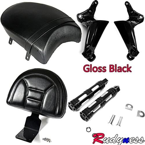Motorcycle Rear Backrest Black Seat Sissy Passenger Foot Pegs For Victory High-Ball Vegas Boardwalk Kingpin Gunner Judge