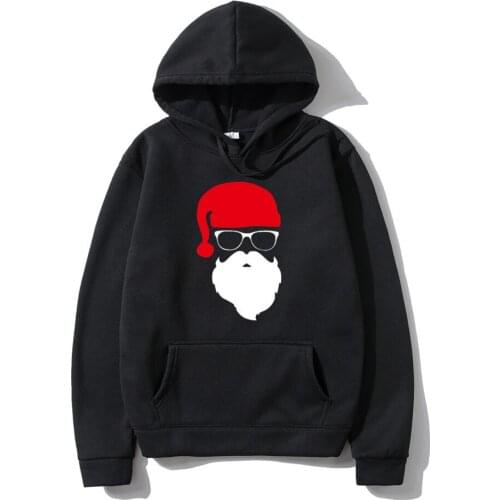Men hoodies harajuku Long Sleeve Christmas Santa Claus Print Loose Pullover sweatshirt Fleece Autumn Winter mens hip hop hooded