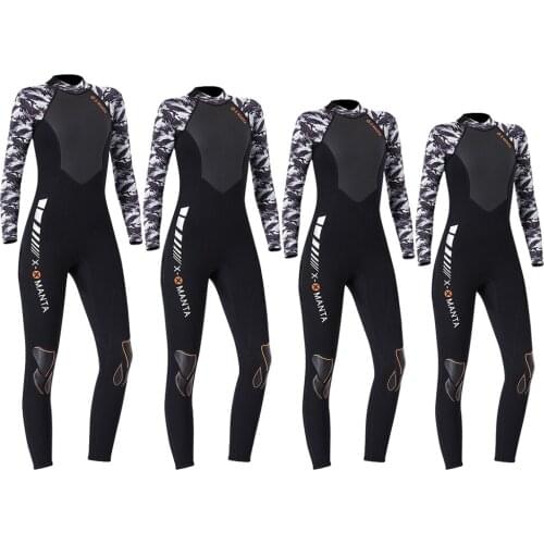 3mm Soft One Piece Wet Suits Long Sleeve for Scuba Diving Full Suit Swimsuit