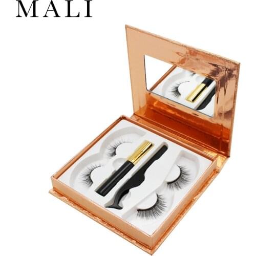5 Magnet Eyelash Magnetic Liquid Eyeliner& Tweezer Set Waterproof Long Lasting Eyelash Extension& Magnetic False Eyelashes