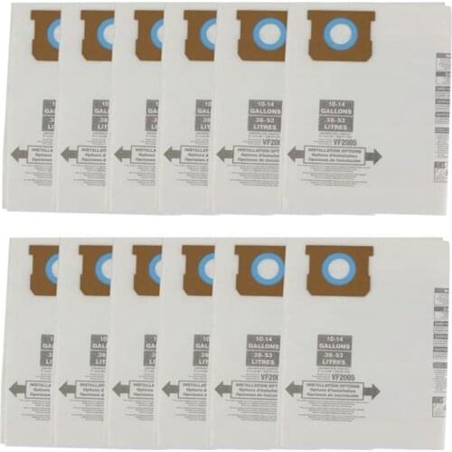 12Pcs Vacuum Filter Dust Bag for Shop Vac 9067200 10-14 Gallon Disposable Collection Filter Bag for Type I 90662,90672
