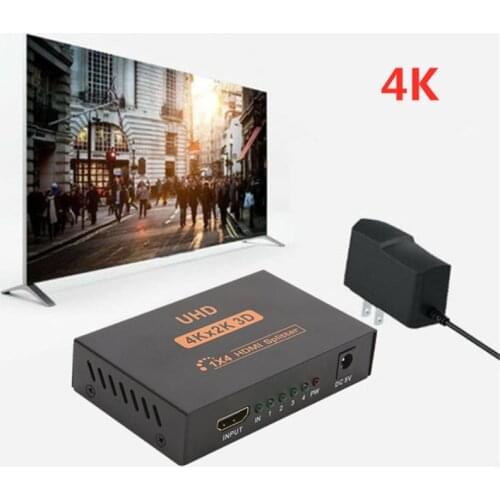 HDMI-compatible 1.4 Splitter 1 In 4 Out Hub Repeater Amplifier Full HD 4 Port 3D 4k For HDTV DVD For PS3 Xbox HD-MI switch