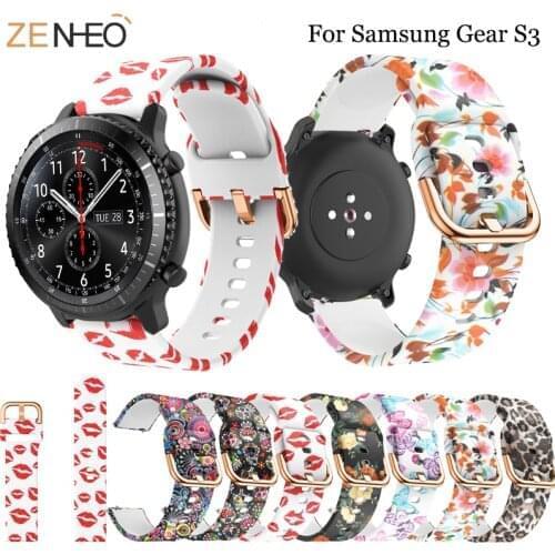 22mm Pattern printing strap For Samsung Gear S3 Frontier silicone watch band bracelet replacement for Samsung Galaxy 46mm