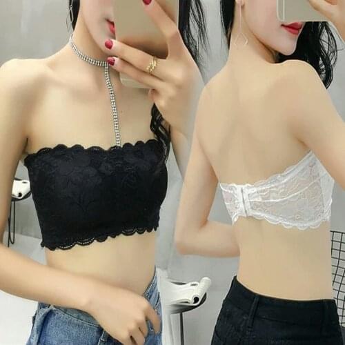 Sexy Lingerie Transparent Corset Lace Push Up Strapless Bra Padded Bodysuit Underwear Wireless Bras For Women Bralette Plus Size