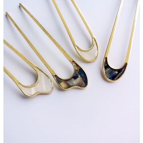 2021 New Ins Japanese Girl Jewelry Alloy U-shaped Hairpin Plate Small Hair Sticks for Women Fashion Hair Accessories