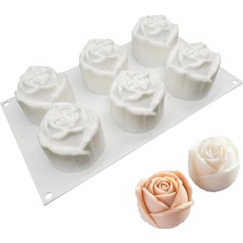 Rose Flowers Shape Silicone Mold Cake 3D Mould Wedding Dessert Mousse Candy Bakeware Tools