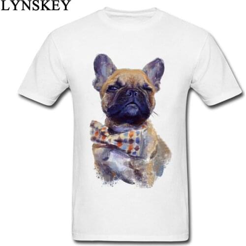 Humorous French Bulldog Mens Fun Designer T Shirts Cotton Tee Shirt Top Quality