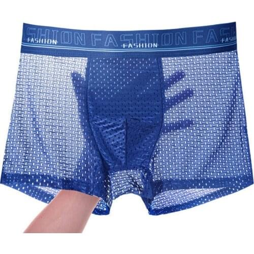 4pcs/Lot Mens Panties MaleUnderpants Man Pack Shorts Boxers Underwear SlipBreathable thin section without trace Hole LargeSize