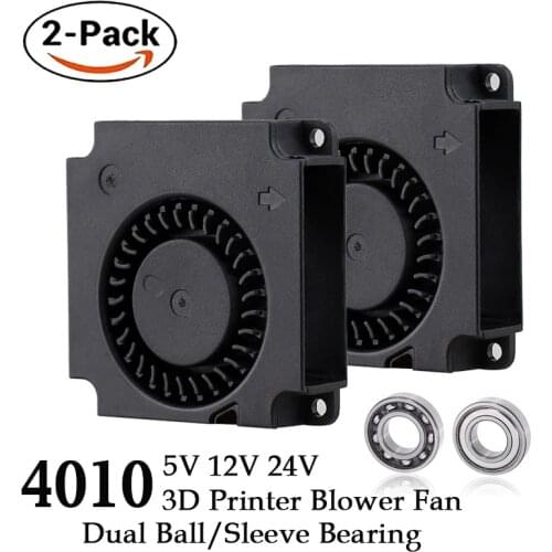 2PCS Gdstime 40mm 3D Printer Fan 12V 24V 5V 4010 Blower Printer Cooling Accessories DC Turbo Blower Fan Radial Fans 40x40x10mm