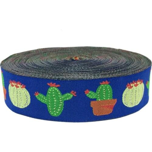 ZERZEEMOOY 7/8" 22MM 5YARD Cactus Dog Collar Woven Jacquard Ribbon